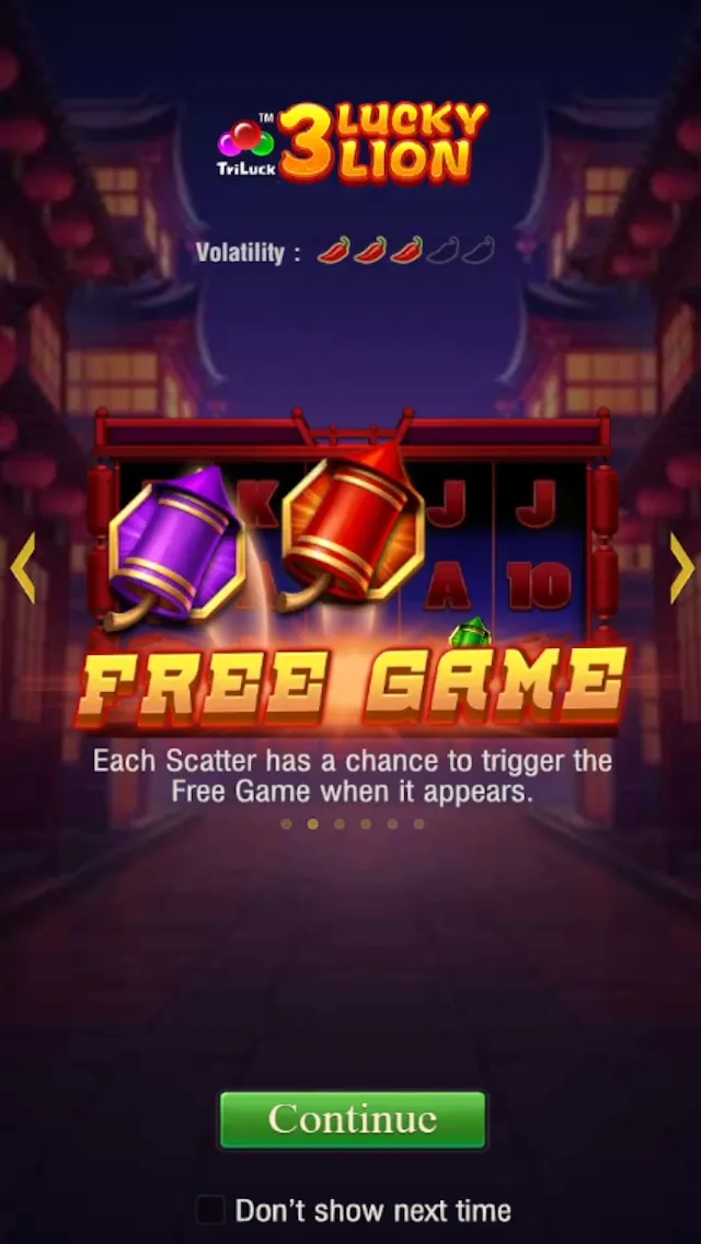 3 LUCKY LION game interface screenshot 1