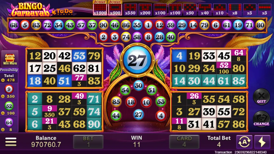 Bingo Carnaval game interface screenshot 3