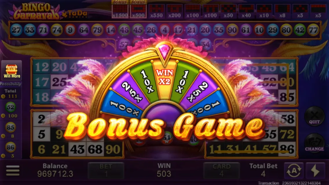 Bingo Carnaval game interface screenshot 5