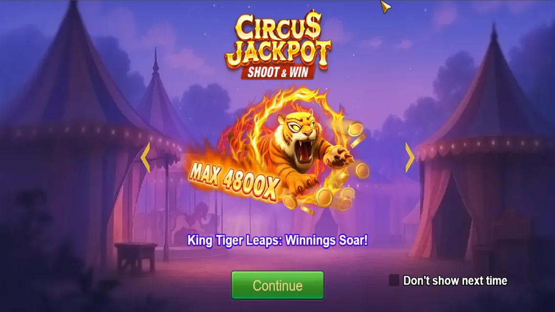 Circus Jackpot game interface screenshot 1
