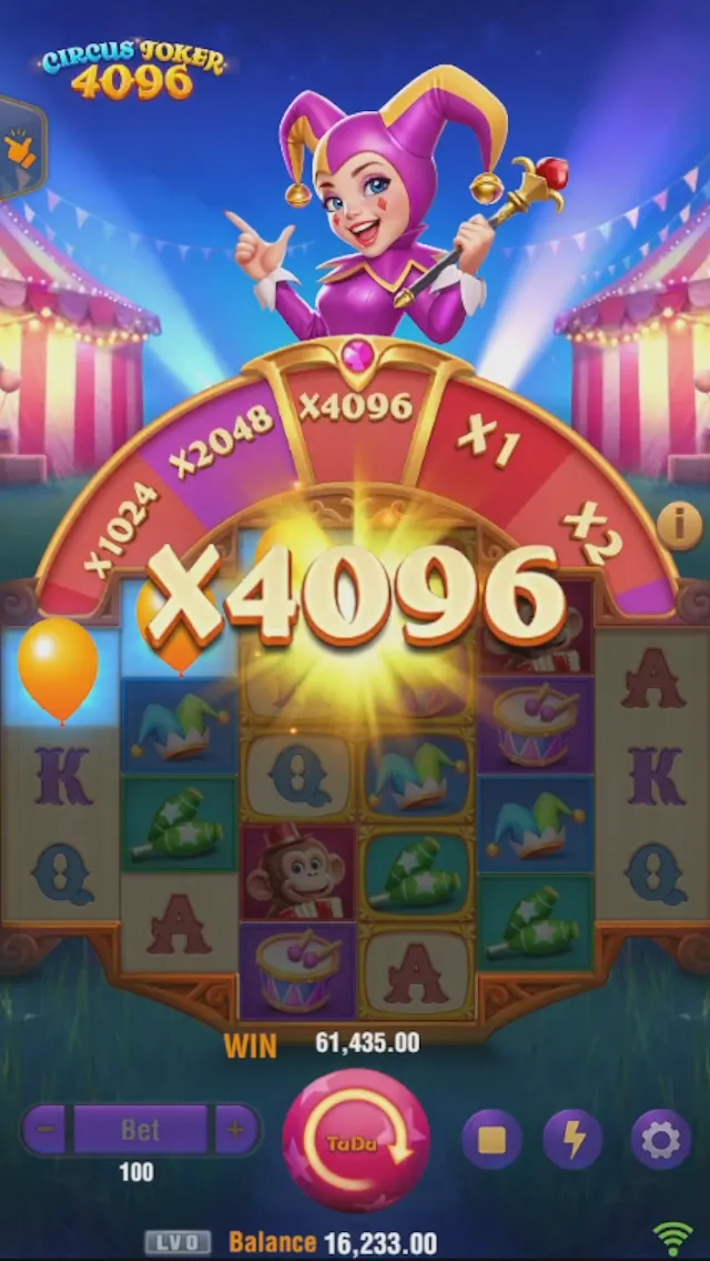 Circus Joker 4096 game interface screenshot 3