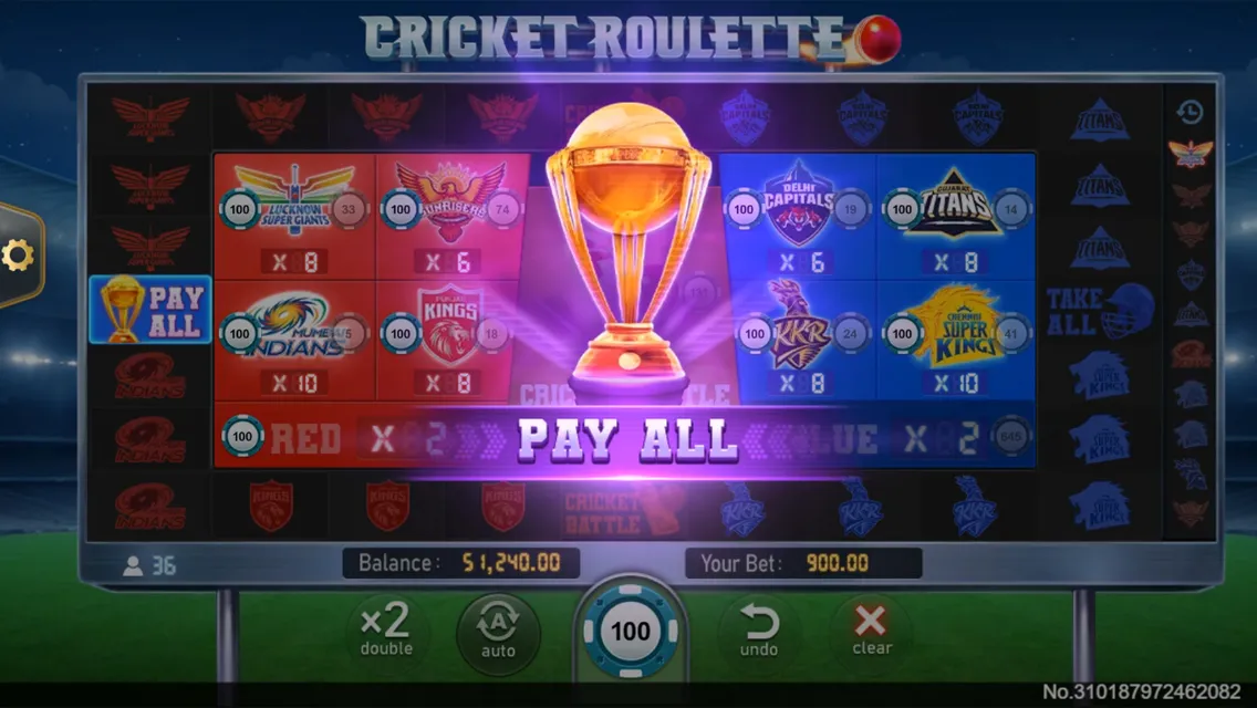Cricket Roulette game interface screenshot 4