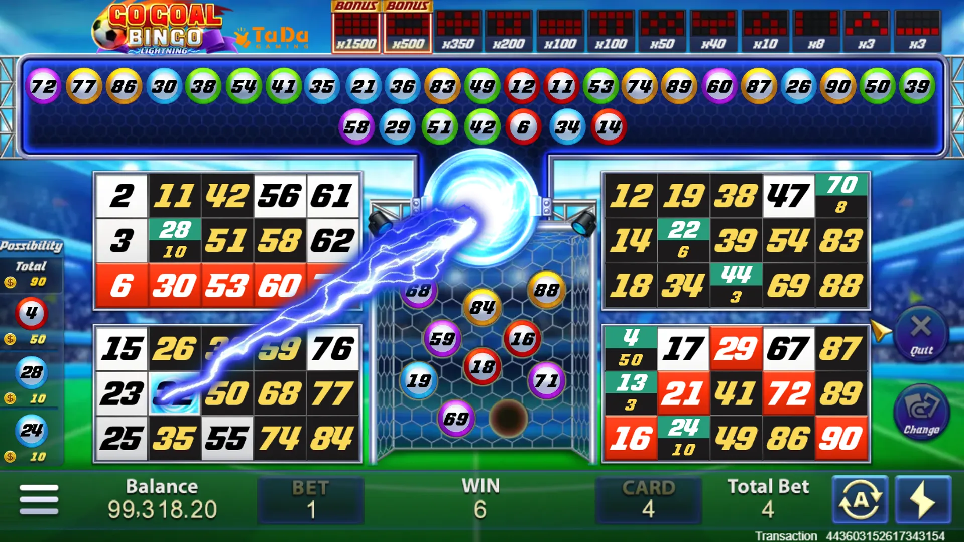 GO GOAL BINGO game interface screenshot 4
