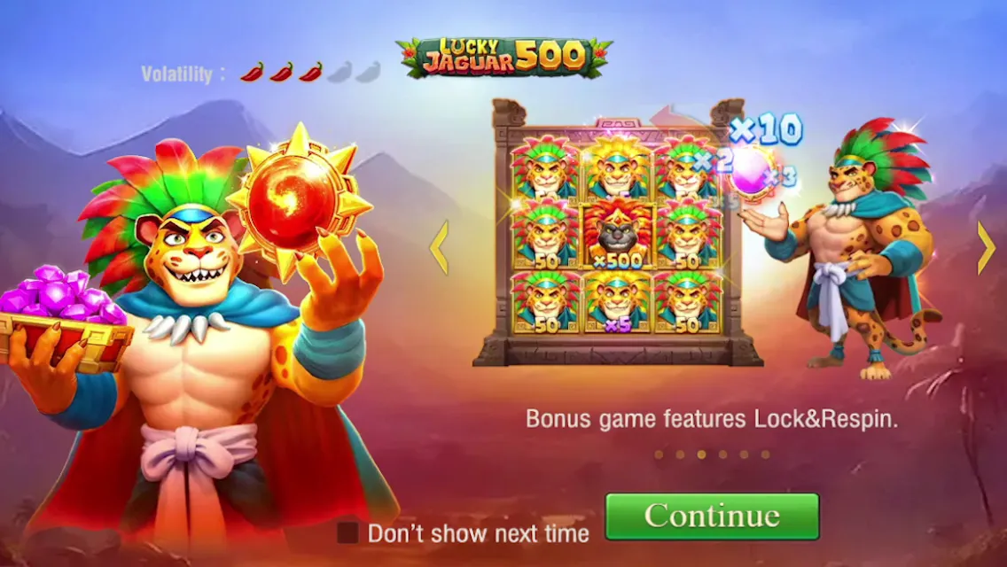 Lucky Jaguar 500 game interface screenshot 2