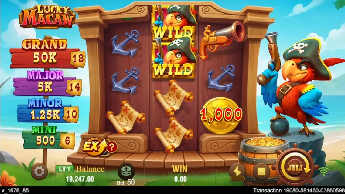 Lucky Macaw game interface screenshot 3