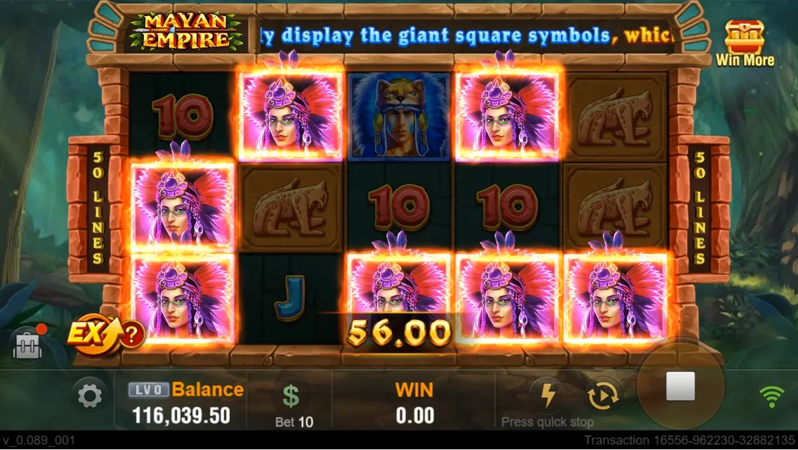 Mayan Empire game interface screenshot 3