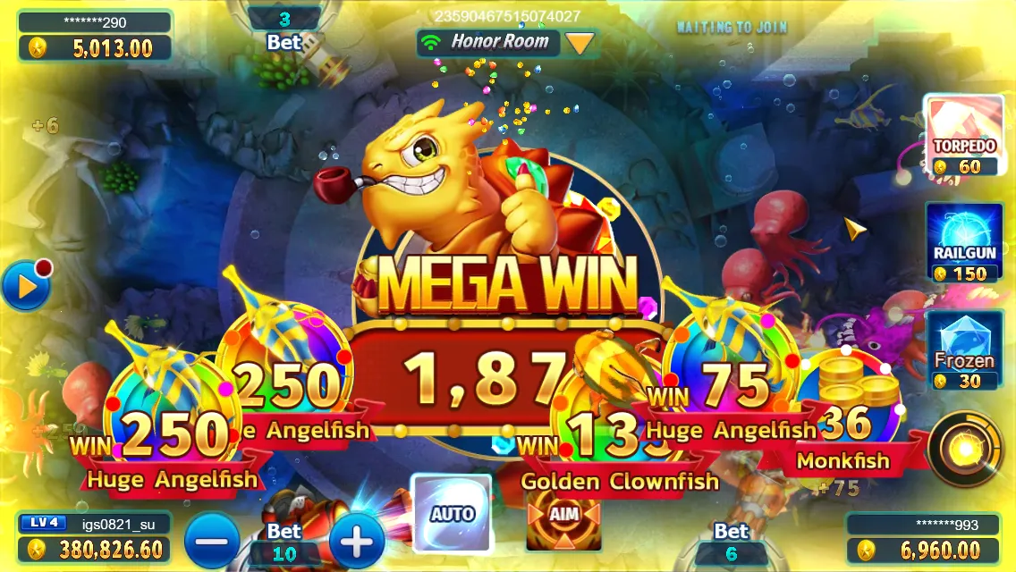 Mega Fishing game interface screenshot 5