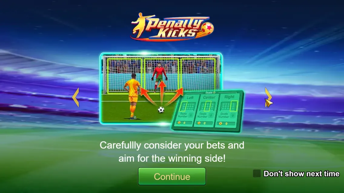 Penalty Kicks game interface screenshot 2