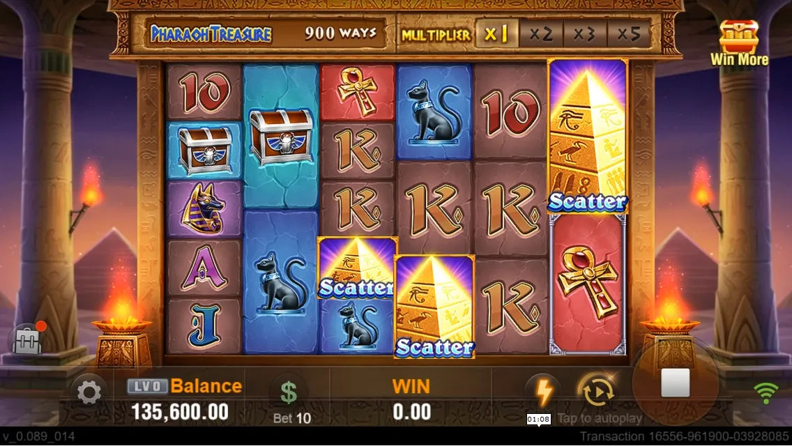 Pharaoh Treasure game interface screenshot 4