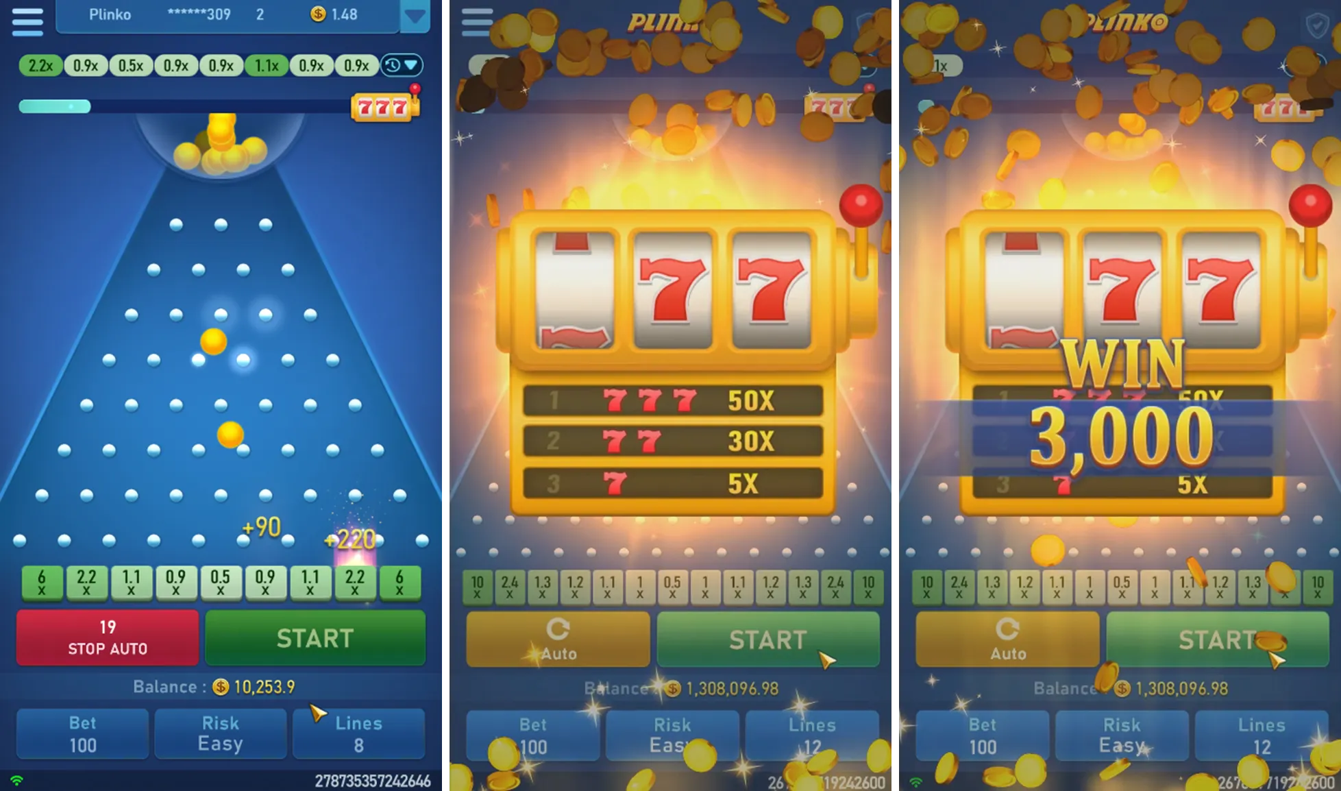 Plinko game interface screenshot 2