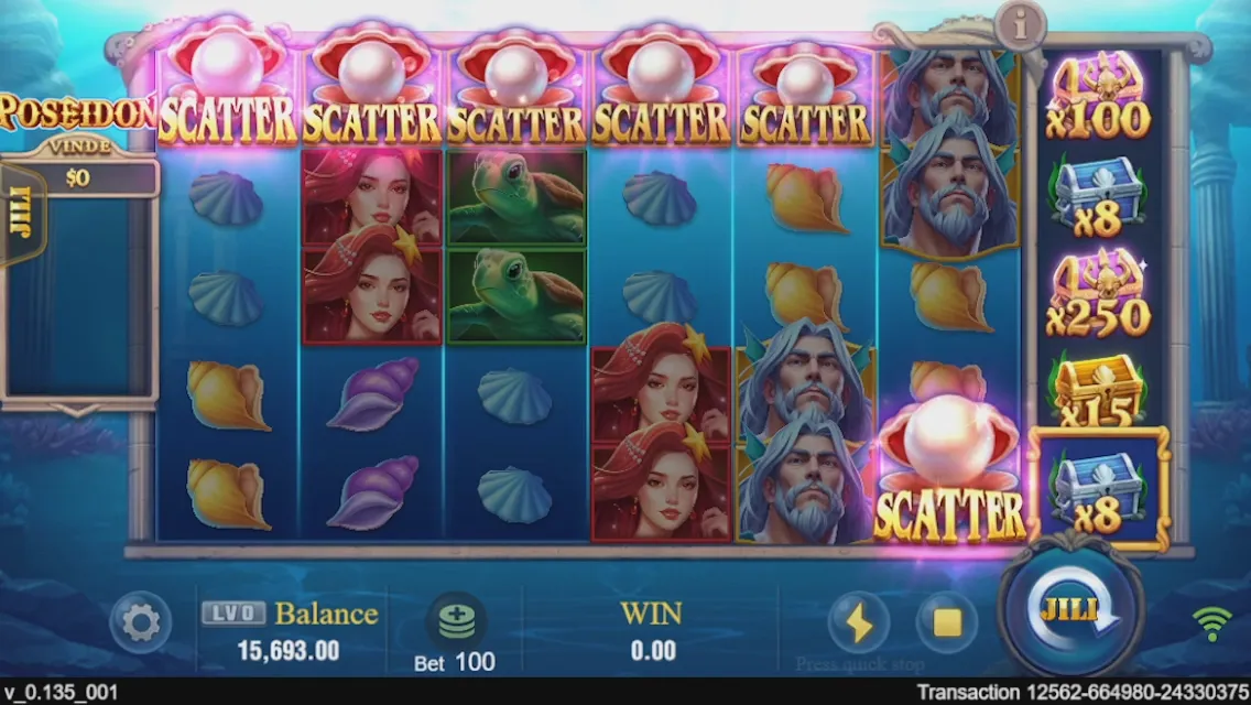 Poseidon game interface screenshot 3