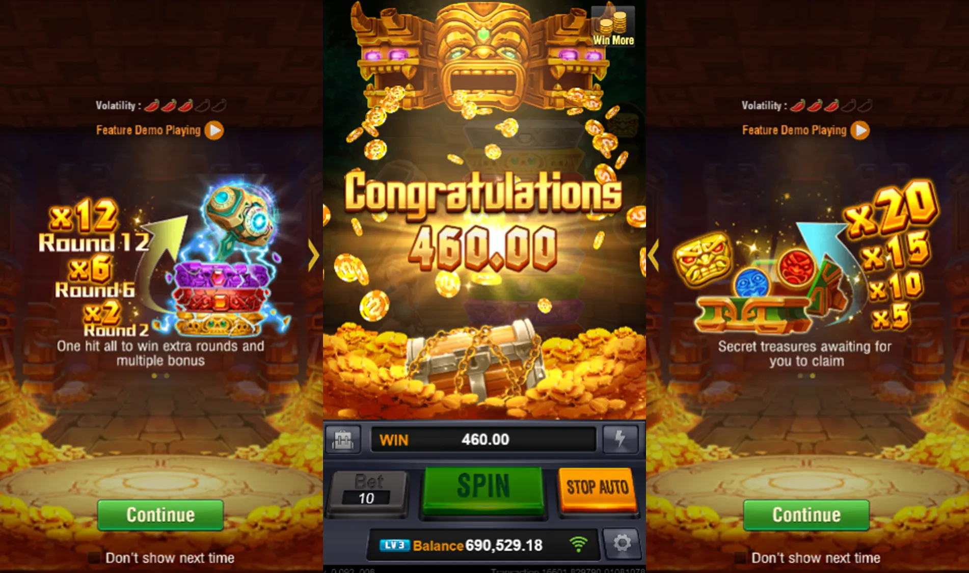 SECRET TREASURE game interface screenshot 1