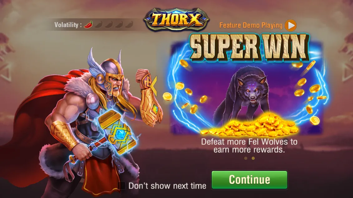 Thor X game interface screenshot 2