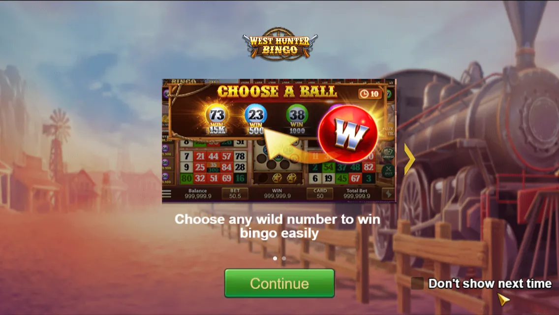 West Hunter Bingo game interface screenshot 1