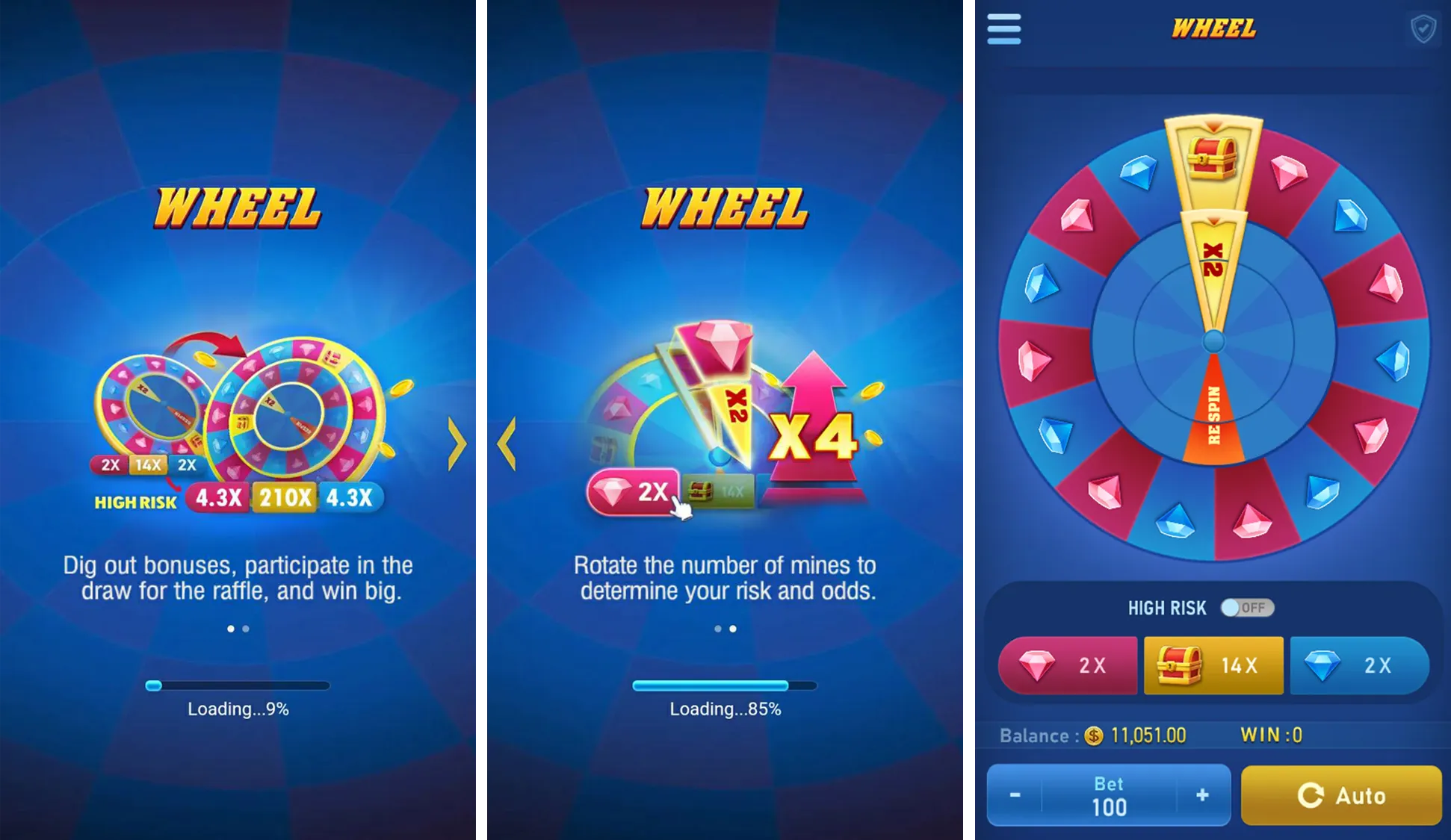Wheel game interface screenshot 1