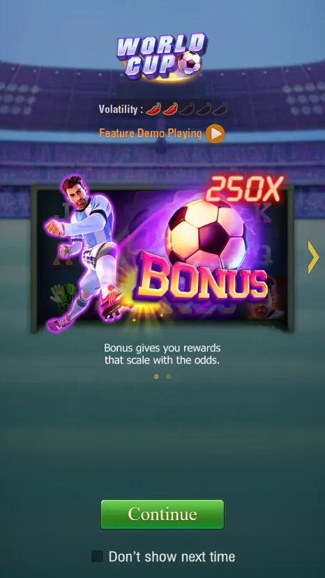 World Cup game interface screenshot 1