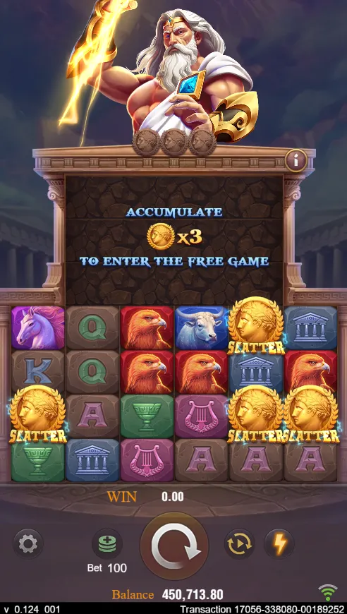 Zeus game interface screenshot 2